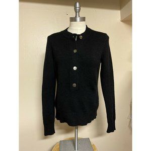 Lulu Bravo 100% Cashmere Black Henley Thick Sweater Gorgeous Ladies Large